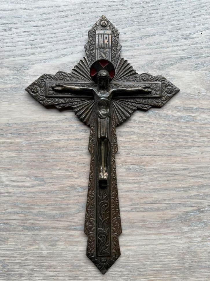 Frans antiek kruisbeeld, Antiek en Kunst, Antiek | Brons en Koper, Ophalen