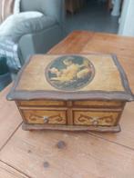 vintage houten juwelen muziekdoos, Antiek en Kunst, Curiosa en Brocante, Ophalen of Verzenden