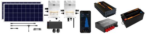 Off grid zonnepaneel systeem met 2x batterij Legion Solar, Doe-het-zelf en Bouw, Zonnepanelen en Toebehoren, Zo goed als nieuw