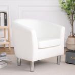Camden leren kuipstoel fauteuil wit witte stoel lederen, Huis en Inrichting, Stoelen, Wit, Nieuw, Leer, Ophalen of Verzenden
