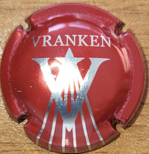 Champagnecapsule VRANKEN metallic rood & zilver nr 39, Verzamelen, Wijnen, Nieuw, Champagne, Frankrijk, Ophalen of Verzenden