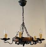 5 lampen luster / hanglamp hout, Minder dan 50 cm, Gebruikt, Hout, Ophalen