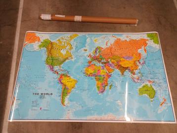 Gelamineerde wereldkaart
