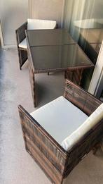 Balkon meubel met 2 stoelen, Nieuw, Tuinset, Eettafel, Ophalen of Verzenden