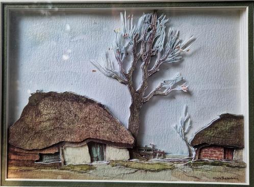 Dirk Baksteen | Oude Schuren | Diorama Aquarel | Fotolitho, Antiek en Kunst, Kunst | Overige Kunst, Ophalen