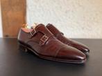 Santoni double monk 8 (42 / 43) donkerbruin leer ZGAN, Kleding | Heren, Schoenen, Ophalen of Verzenden, Zo goed als nieuw