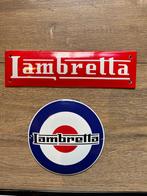 2 emaille borden 'Lambretta', Ophalen of Verzenden