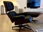 Lounge Chair en Ottoman XL Palissander of Walnoot zwart leer, Neuf, Cuir, Moins de 75 cm, Vitra, Eames, Klassiek, Modern, Luie stoel, Relaxstoel