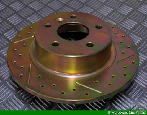 Achterste remschijven set drilled & grooved - P38 en Discove, Auto-onderdelen, Remmen en Aandrijving, Land Rover, Nieuw, Ophalen of Verzenden