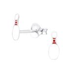 Kinderoorbellen 925 sterling zilver bowling kegel, Ophalen of Verzenden, Nieuw, Oorbellen