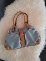 Kleine handtas lichtblauw en bruin, Ophalen of Verzenden, Zo goed als nieuw, Blauw, Handtas