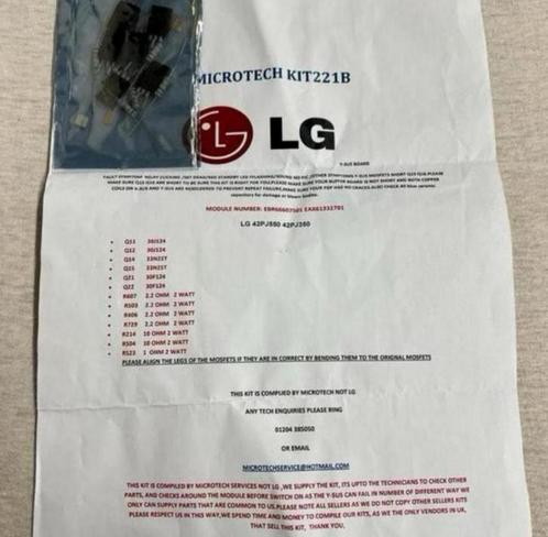 LG 42PJ550 42PJ350 EBR66607501 EAX61332701 reparatie kit set, Audio, Tv en Foto, Televisie-accessoires, Ophalen of Verzenden