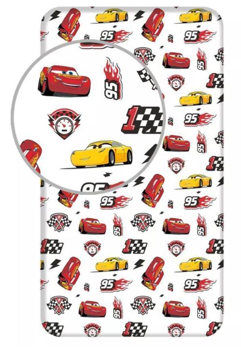 Disney Cars Hoeslaken 90x200 cm, Kinderen en Baby's, Kinderkamer | Beddengoed, Nieuw, Hoeslaken of Sloop, Wit, Jongetje, Ophalen of Verzenden