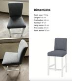 Lot de 4 chaises hautes/chaises de bar, Maison & Meubles, Chaises, Gris, Tissus, Comme neuf, Enlèvement