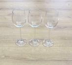 Set 3 wijnglazen - 20cm hoog, bovendiameter: 5.6 cm, Huis en Inrichting, Ophalen of Verzenden, Gebruikt