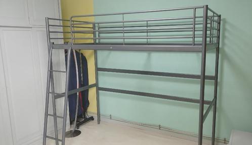 Hoogslaper, kinderbed ,stapelbed, metaal, prima staat, Kinderen en Baby's, Kinderkamer | Bedden, Zo goed als nieuw, 180 cm of meer