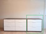 Commode IKEA NYVOLL 3 tiroirs brun et blanc., Ophalen, 50 tot 100 cm, Zo goed als nieuw, 3 of 4 laden