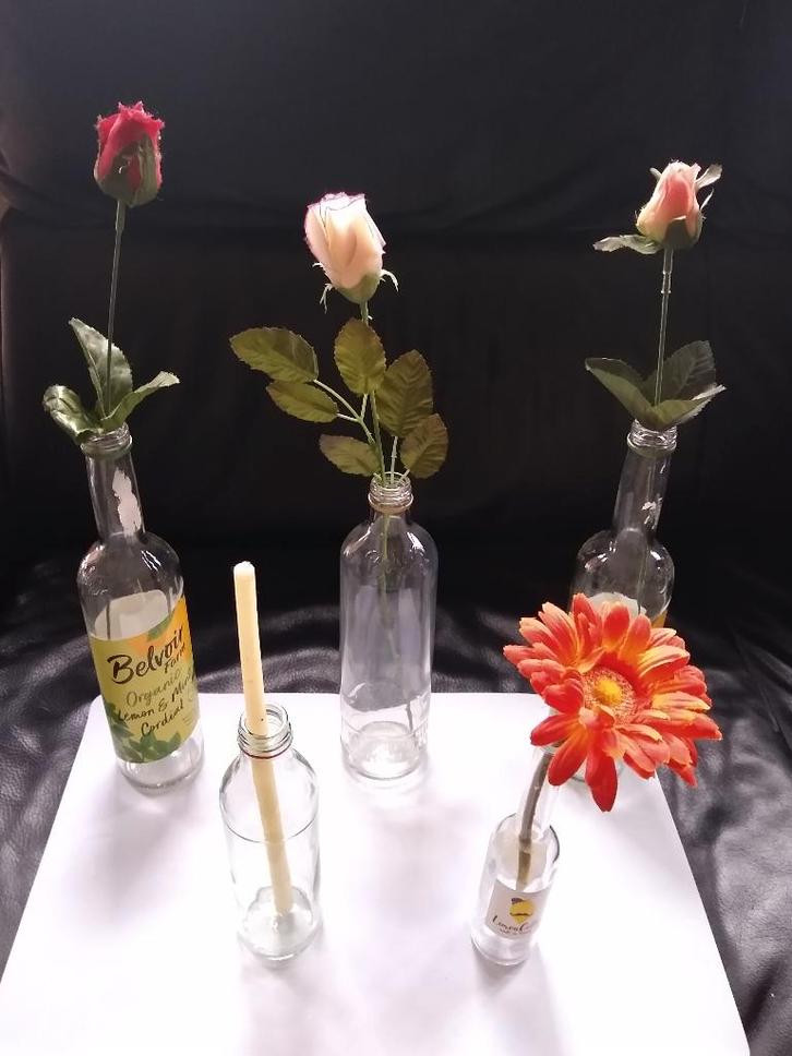 Flessen met stopsel voor drankjes/vaasjes/kaarsenhouder, Huis en Inrichting, Keuken | Servies, Nieuw, Overige typen, Overige stijlen