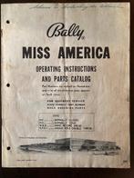 BINGO BALLY MISS AMERICA 57  MANUEL + SCHEMA, Collections, Enlèvement ou Envoi, Utilisé