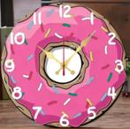 Ronde wandklok van hout Donut (25cm), Ophalen of Verzenden, Nieuw, Hout