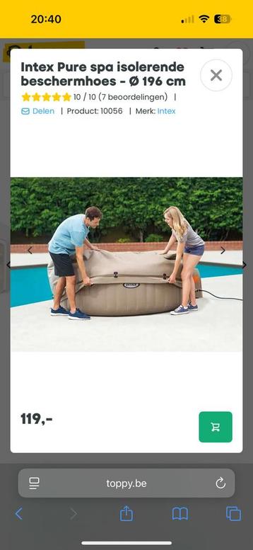 Intex Pure spa isolerende beschermhoes - Ø 196 cm beschikbaar voor biedingen