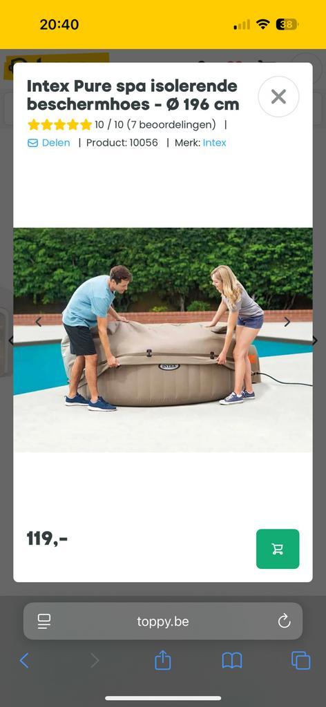Intex Pure spa isolerende beschermhoes - Ø 196 cm, Tuin en Terras, Bubbelbaden en Hottubs, Gebruikt, Opblaasbaar, Afdekzeil, Ophalen