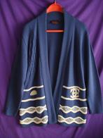 Prachtige lange wollen vest met lange mouwen., Blauw, Maat 42/44 (L), Ophalen of Verzenden, Livingston