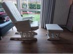 Childhome Gliding Schommelstoel Met Voetsteun - Canvas - wit, Ophalen, Zo goed als nieuw