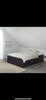 Lit Brimnes à tiroir IKEA, Huis en Inrichting, Slaapkamer | Bedden, Ophalen, Gebruikt, Zwart, Tweepersoons