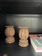 Houten landelijke kandelaars Hoffz 13 cm / stuk, Huis en Inrichting, Woonaccessoires | Kandelaars en Kaarsen, Gebruikt, Ophalen of Verzenden