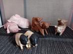 strooien varkens/houten beelden, koffer in boekvorm vanaf 1€, Enlèvement