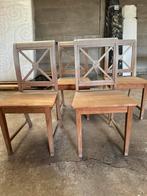 4 teakhouten stoelen., Enlèvement, Utilisé, Bois