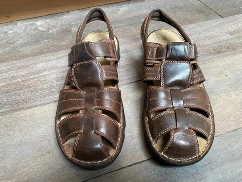 Pro Pedo gesloten sandalen 45 bruin leer zr goede kwaliteit, Kleding | Heren, Schoenen, Gedragen, Sandalen, Bruin, Verzenden
