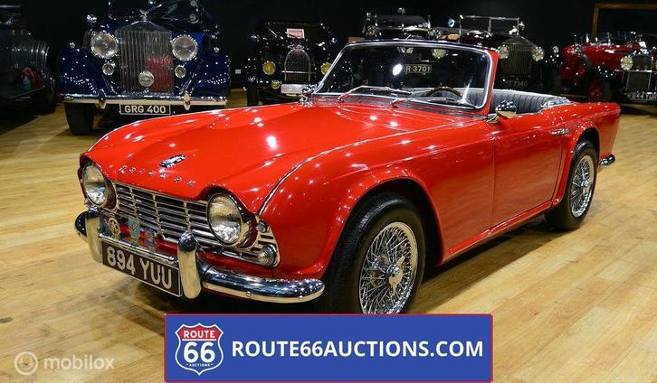 Triumph TR4 | 1962 | Route 66 Auctions, Autos, Oldtimers & Ancêtres, Entreprise, Achat, Triumph, Essence, Autre carrosserie, Boîte manuelle