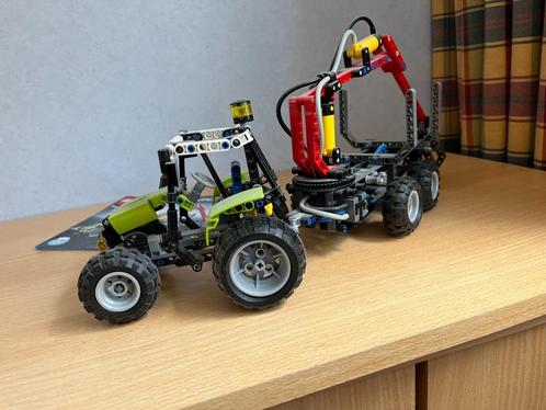 LEGO Technic tractor met aanhangwagen en werkende kraan, Kinderen en Baby's, Speelgoed | Duplo en Lego, Gebruikt, Lego, Verzenden