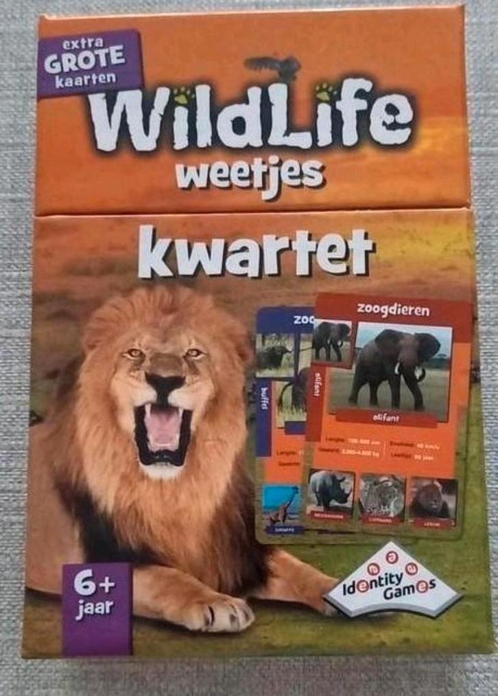 Kwartet wildlife weetjes - Identity games, Hobby en Vrije tijd, Gezelschapsspellen | Kaartspellen, Zo goed als nieuw, Ophalen of Verzenden