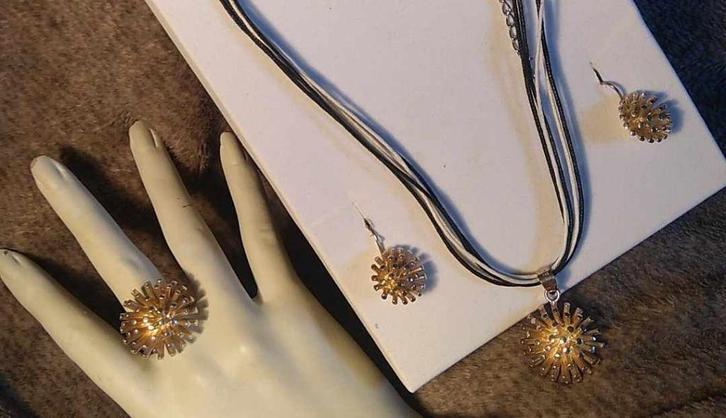 ketting met oorringen en ring speciaal, Handtassen en Accessoires, Kettingen, Ophalen of Verzenden
