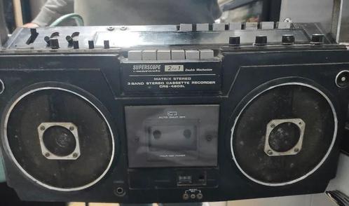 Audiovintage radio cassette stéréo Superscope CRS - 4803L, TV, Hi-fi & Vidéo, Radios, Utilisé, Radio, Enlèvement ou Envoi