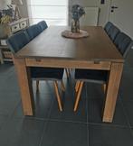 eiken eettafel 100x160x76 + verlengstuk 50 cm, Huis en Inrichting, Tafels | Eettafels, Ophalen