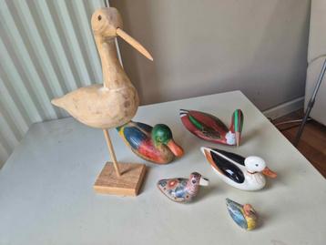Lot de cinq canards et un échassier  beschikbaar voor biedingen