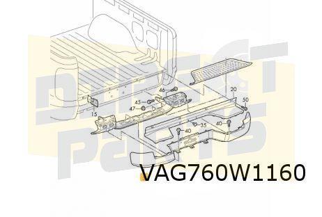 Volkswagen Amarok (9/10-) Achterbumper (bij PDC) (2ZZ chrome, Auto-onderdelen, Carrosserie, Bumper, Volkswagen, Achter, Nieuw