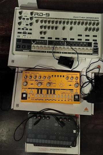 Behringer RD-9, TD-3, JT-4000 en IK UNO synth  beschikbaar voor biedingen