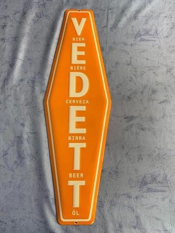 Plaque émaillée bière VEDETT orange