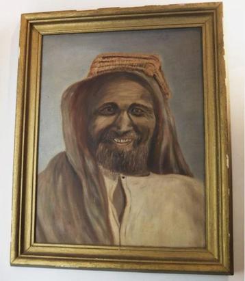 vintage antiek portret Bedoeïenen op canvas  beschikbaar voor biedingen