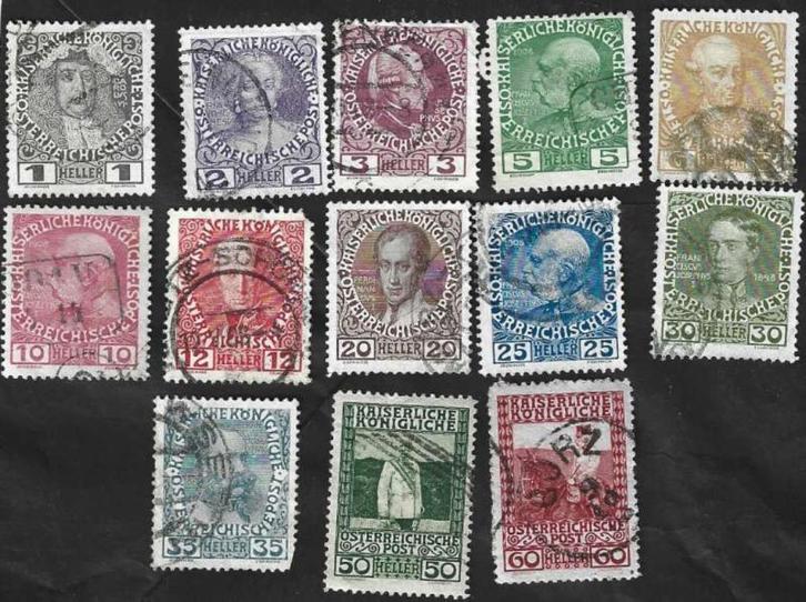 13 Postzegel Oostenrijk Zestigste verjaardag troonbestijging, Postzegels en Munten, Postzegels | Europa | Oostenrijk, Gestempeld