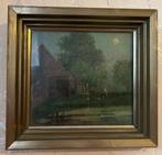 2 schilderijen achter glas geplaatst schilder Meuwis, Antiek en Kunst, Ophalen