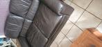 Zetel., leer ,bruin, Huis en Inrichting, Ophalen, Gebruikt, Leer