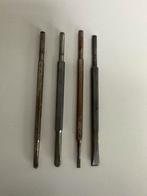 4 hardstaal beitels voor pneumatische hamer ,schacht 7,5 mm, Doe-het-zelf en Bouw, Gereedschap | Handgereedschap, Ophalen, Gebruikt