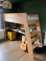 Hoogslaper bed kwalitatief in steigerhout, Ophalen of Verzenden, Zo goed als nieuw, Hoogslaper