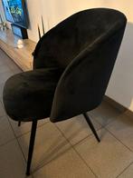 Eetkamer stoelen Velours zwart 6x, Ophalen, Zo goed als nieuw, Zwart